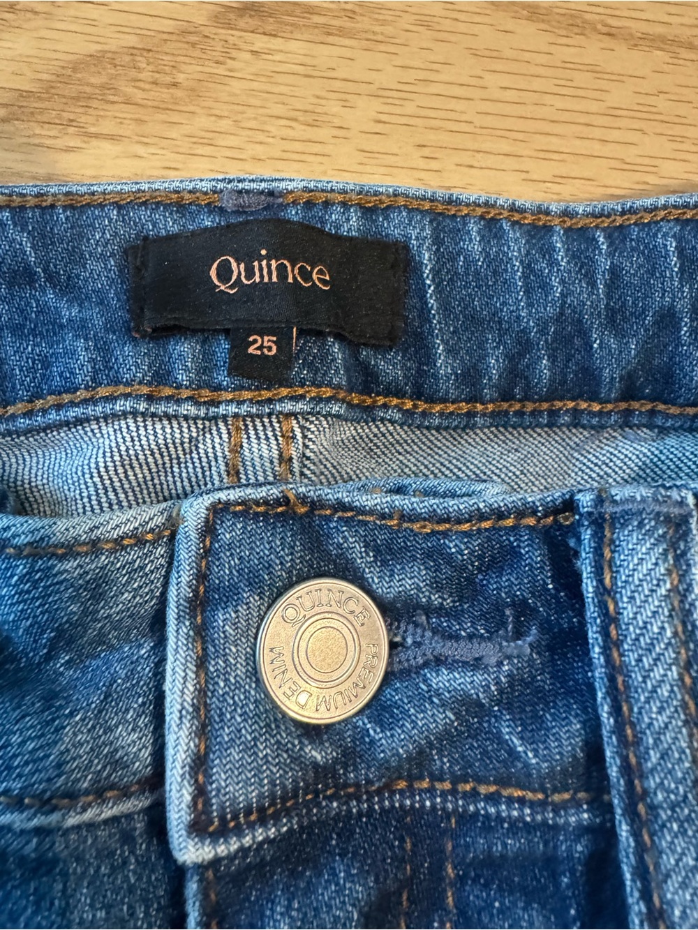 Quince Women's Bella Stretch Relaxed Jeans in Blue Denim